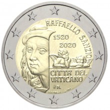 Vatikanas 2020 2 euro proginė moneta kortelėje - Rafaelis (BU)