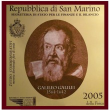 San Marino 2005 2 euro - World Year of Physics (Galileo Galilei) (BU)