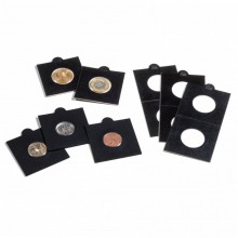 Leuchtturm Matrix self adhesive holders for 2 euro coins (black) 10pcs