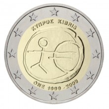 Kipras 2009 2 euro proginė moneta - Ekonominės ir pinigų sąjungos 10-metis (EMU)