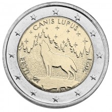 Estija 2021 2 euro proginė moneta - Vilkas