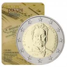 San Marinas 2014 2 euro proginė moneta - Giacomo Puccini (BU)