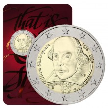 San Marinas 2016 2 euro proginė moneta - Šekspyras (BU)