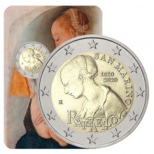 San Marinas 2020 2 euro proginė moneta - Rafaelo 500-osios mirties metinės (BU)