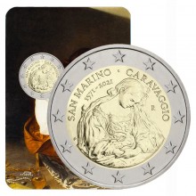 San Marinas 2021 2 euro proginė moneta - Caravaggio 450-osios gimimo metinės (BU)