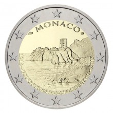 Monaco 2015 2 euro coin in box - 800th anniversary of the construction of the first Castle on the rock (PROOF)
