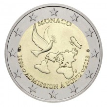 Monakas 2013 2 euro proginė moneta dėžutėje - Įstojimo į JTO 20-osios metinės (PROOF)