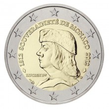 Monaco 2012 2 euro coin in box - 500th anniversary of the foundation of Monaco's Sovereignty by Lucien 1er Grimaldi (PROOF)