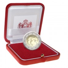 Monakas 2021 2 euro proginė moneta dėžutėje - 10-osios vestuvių metinės (PROOF)