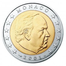 Monakas 2001 2 eurų nacionalinė moneta