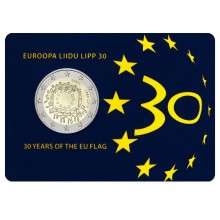 Estija 2015 2 euro proginė moneta kortelėje - Vėliava (BU)