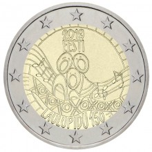 Estija 2019 2 euro proginė moneta kortelėje - Dainų šventė (BU)