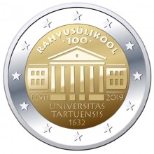 Estija 2019 2 euro proginė moneta kortelėje - Tartu universitetas (BU)