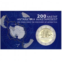 Estija 2020 2 euro proginė moneta kortelėje - Antarktida (BU)