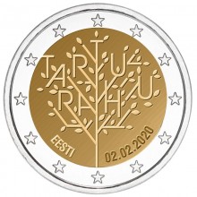 Estija 2020 2 euro proginė moneta kortelėje - Tartu taikos sutartis (BU)