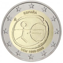 Ispanija 2009 2 euro proginė moneta - Ekonominės ir pinigų sąjungos 10-metis (EMU)