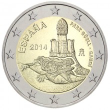 Spain 2014 2 euro coin - Park Guell and the Works of Antoni Gaudi